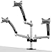 Cotytech Triple Desk Mount Spring Arm Clamp Base - Silver Compatible with Apple