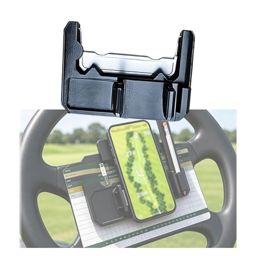 SADFGF Golf Cart Steering Wheel Phone Mount for EZGO RXV Valor 2010-2015 2016 2017 2018 2019 2020 2021 2022 2023 2024 2025 2026 Phone & Scorecard Holder Golf Cart Accessories with Pencil Slot