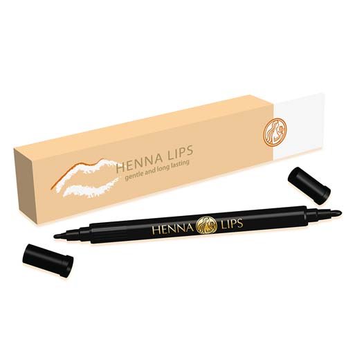 Natural Lip Stain, Henna Lips Lip Liner (Cherry Pink)