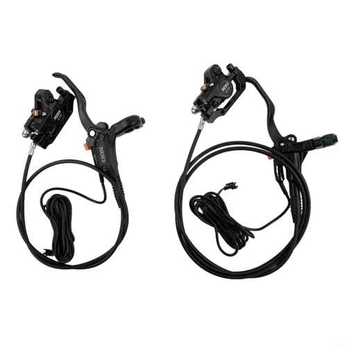 Fit for MTB Disc Brake Set, FOR XOD Electric Bikes Hydraulic Disc Brake Set, Electric Power Control Shifter Kit Left Front 85cm & Right Rear 155cm, Oil Pressure Calipers Levers (front+rear)