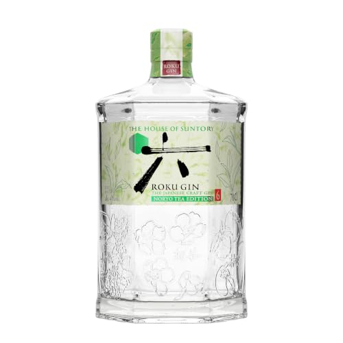 ROKU GIN Noryo Tea Edition | 6 japanische Botanicals | Meisterhaft destilliert in Japan | lebendig frischer Geschmack für Sommer| 43 Prozent Vol | 700ml Einzelflasche