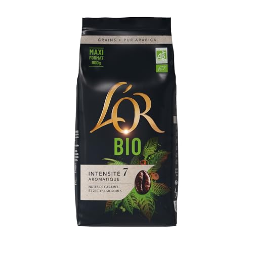L'OR BIO Café en Grains 900g, 100% Arabica