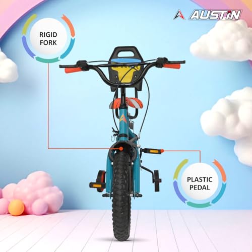 Image of Austin Tango Kids Bike - Comfort & Convenience with Side Support Backrest and Chain Cover (14T Road Cycle)