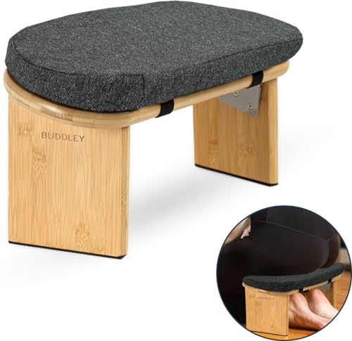 Buddley Banco de Meditación Plegable - Taburete de yoga ergonómico con cojín