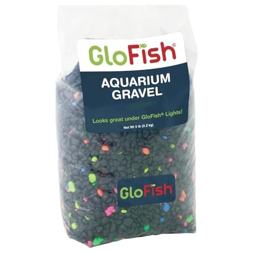 GloFish aquarium Gravel 5 Pounds, Black With Fluorescent Accents, Complements GloFish Tanks