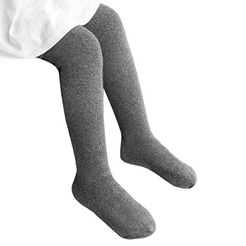 Baby Girls Knit Tights High Waist Sock Leggings Solid Color Winter Infant Thick Stockings 1-6 Years Old (Dark Gray , 0-1 Years ) #TOP1