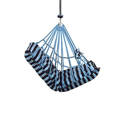 Image of Cotton Swing Chair for Kids Baby's Children Folding and Washable1-3 Years with Safety Belt /Home,Garden Jhula for Babies|Swing for Kids | Seat and Back Side 16x16 inch