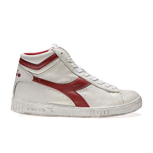 Diadora Game L High Waxed, Sneaker Unisex - Adulto, Bianco Rosso 1, 43 EU