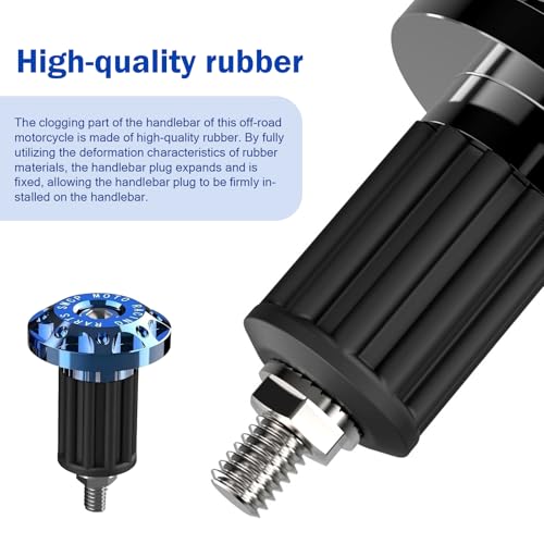 Image of 2 PCS Motorcycle Bar End Plug, Aluminum Alloy Handlebar Grip End Caps for Electric Car Scooters, Off-Road Motorcycles (Blue)