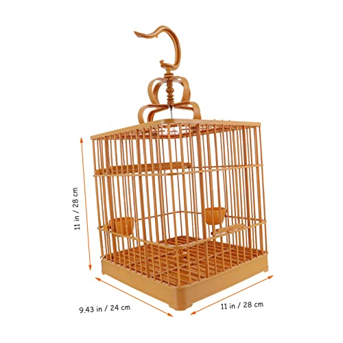 Image of 1Set Creative Plastic Bird Cage with Perch and Hanging Hook for Parrots Cockatiels More Spacious Design for Pet Birds Easy Maintenance with Bottom Tray