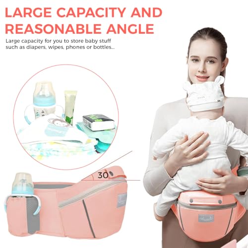 Image of SNOWIE SOFT 6 in 1 Baby Carrier Hip Seat Travel Kangaroo Hip Seat with Detachable Belt Multifunctional Seats with Storage Design Travel Adjustable Baby Carrier for 0-3 Years Old