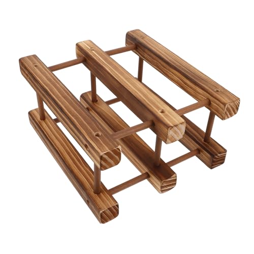 Soporte robusto para botellas de vino de madera miniatura 1