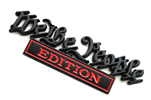 Image of We The People Edition Emblem Full Metal Badge Decal 3D Sticker Compatible with Universal Car, Truck, SUV, Boat, Vehicle Door Decoration (Black /Red)