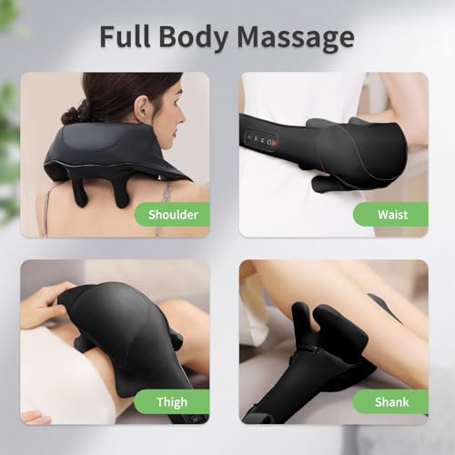 Image of Shiatsu Back and Neck Massager, Cordless Shoulder Massager with Heat, 2500mAh Electric Deep Tissue 3D Kneading Massage Pillow for Shoulder, Leg, Body Muscle Pain Relief, Gifts for Men Women
