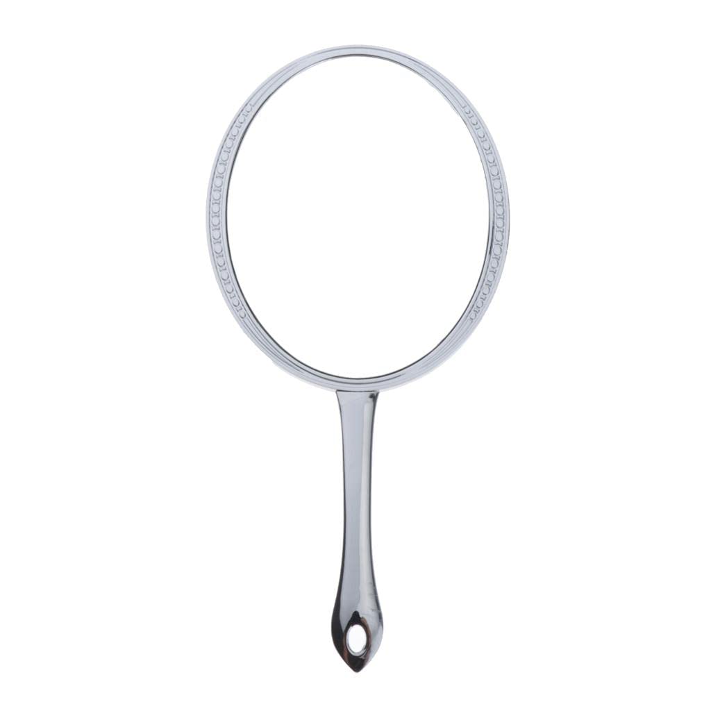 CALANDIS™ 5x7'' Oval Handheld Makeup Cosmetic Mirror Travel Compact Mirror Silver | Makeup Mirrors | Makeup Tools & Accessories | Makeup-image-16