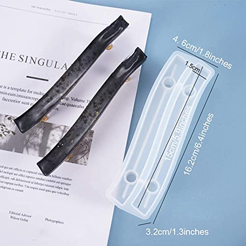 Image of R H LIFESTYLE 1 PC Tray Handle Epoxy Resin Silicone Molds (S Shape Tray Handle Mould - 16 x 4.5 cm) SM3607