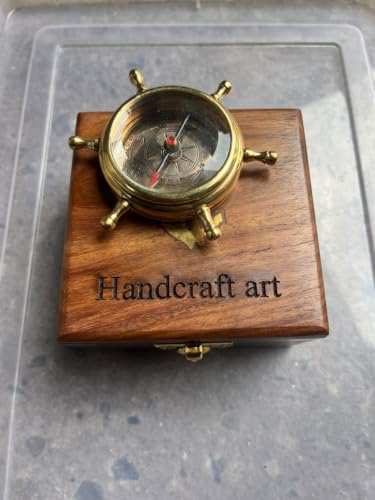 Brújula de bolsillo de latón personalizada | Regalo vintage antiguo grabable para hijo, esposo, papá, nieto, graduación, Día del Padre, aniversario, jubilación, Navidad miniatura 2