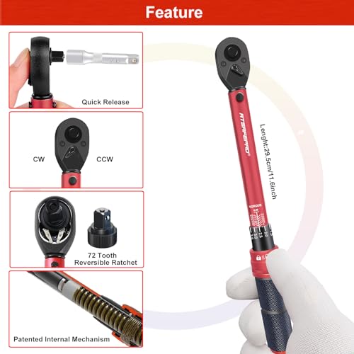 ATsafepro Torque Wrench 3/8 Inch, Drive Click 5-60 Nm Torque Wrench Auto - Image 4