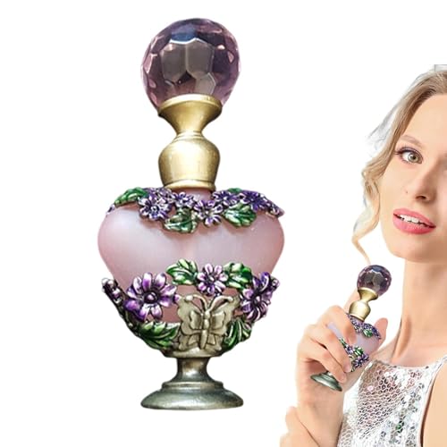 Botellas de perfume vacías vintage - botella rellenable, estilo vintage esmalte | Regalo de decoración de vanidad de pintura a mano para viajes