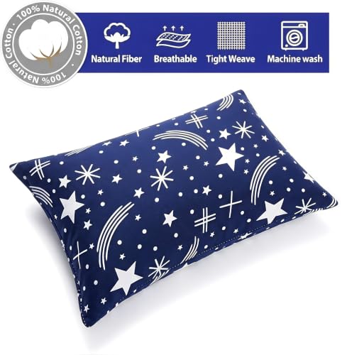 Image of TRIYON Pillow Height Adjustable Microfiber Sleeping - Set of 2 | 16 inch x 24 inch| Soft, Supportive & Stomach Sleepers | Blue Star Print (4, Blue, King (U.K. Standard))