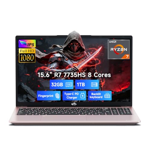 Image of 15.6 inch Light Gaming Laptop 2026 AI | AMD Ryzen 7 7735HS 32GB DDR5 1TB SSD