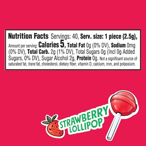 Image of Trident Vibes STRAWBERRY LOLLIPOP Sugar Free Chewing Gum, 40 Piece Bottle (Pack of 3)