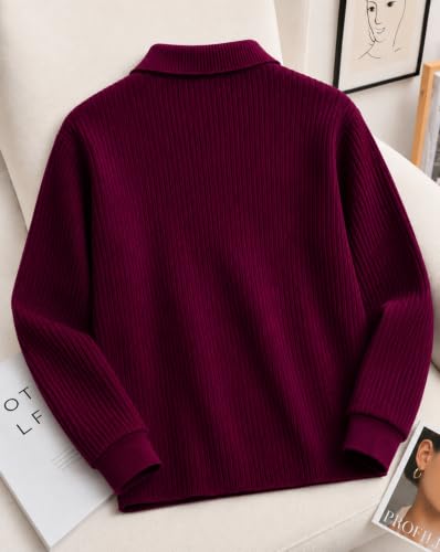Image of AUSK Men's Cotton Blend Rib Knit Textured Full Sleeve Polo T-Shirt | Regular Fit Zip Polo Neck Smart Casual T Shirt for Men | Stylish Fashion & Casual Wear Tshirt for Men