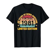 Vintage 1981 limited edition design for a funny 45th birthday celebration party! Perfect gag gifts for men or women turning 45 and born in 1981. Great forty-fifth birthday gift idea for adults who love humor and retro looks. Celebrate 45 years of bei...