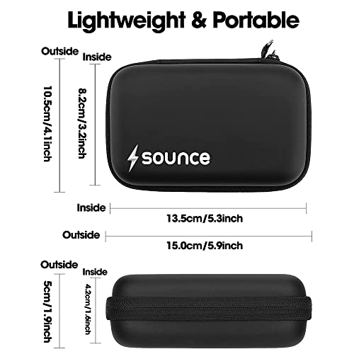 Sounce Hard Drive Carrying Case Storage Organizer Bag 2.5-inch EVA Carry Pouch Compatible with Western Digital WD Elements Seagate Passport Toshiba Earphone Power Bank USB Cable & Portable Hard Drives (Image - 2)