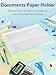 iBune 4-Pack A4 Plastic Paper Organizer Box, Scrapbook Storage for 8.5” x 11” Letter Papers, Portable Document Holder, Photo Storage Box Sticker Art Supplies Organizers, 12.2” x 8.9” x 0.7” Inner Size