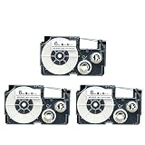 カシオ用 ネームランド 互換 テープカートリッジ XR-6WE 6mm 3個セット 白テープ 黒文字