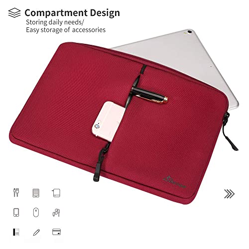 Image of MOCA 360 Protection 10.5-11 Inch Tablet Sleeve Case Bag for iPad 10.2'' /Ipad Air 4 10.9 Inch /Ipad Pro / 9.7 inch Ipad, Surface Go /Surface Pro, Galaxy Tab 10.5 /Xiaomi Pad 5 (9.7-11 Inch, Wine-Red)
