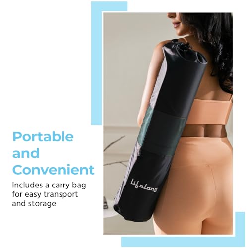 Image of Lifelong Yoga Mat for Man & Woman | 5mm Thick TPE Cushioning | Non-Toxic & Sweat-Resistant Exercise Mat for Home Workout | Free Carry Bag | Gym & Studio Yoga Mat for Woman| Made in India (Teal Blue)