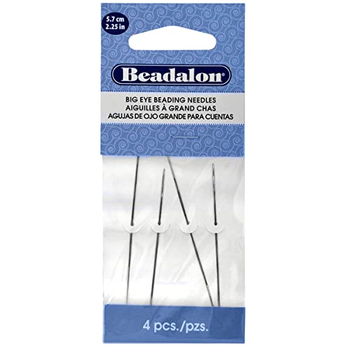 12 Packs: 4 Ct. (48 Total) Beadalon® 2.25”; Big Eye Beading Needles #TOP20