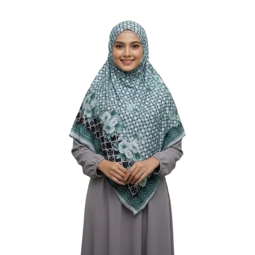 Scarves Elegant Floral Geometric Muslim Hijab for Women – Soft Lightweight Breathable Islamic Modest Headscarf.-image-8