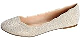 de Blossom Footwear Women's Baba-54 Sparkly Crystal Rhinestone Ballet Flats,Nude Sparkle,6.5