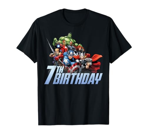 Marvel Avengers Action Shot 7th Birthday T-Shirt - image 1