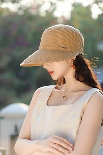 Sombrero de paja de ala ancha para mujer miniatura 5