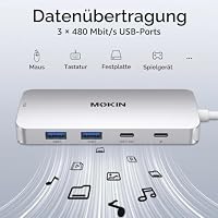 MOKiN USB C Hub DisplayPort, 8 in 1 Docking Station 2 DisplayPort – Ansicht 6