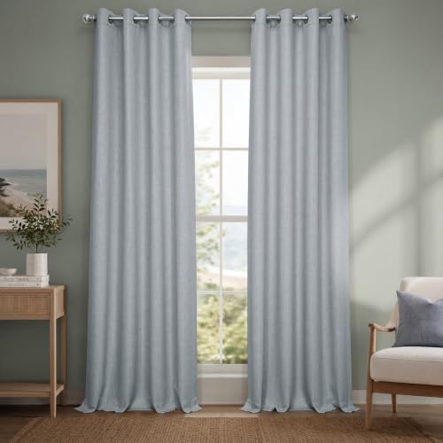 Image of HPD Half Price Drapes Grommet Linen Curtains 108 Inches Long Room Darkening Curtains for Bedroom & Living Room (1 Panel), 50W x 108L, Heather Grey