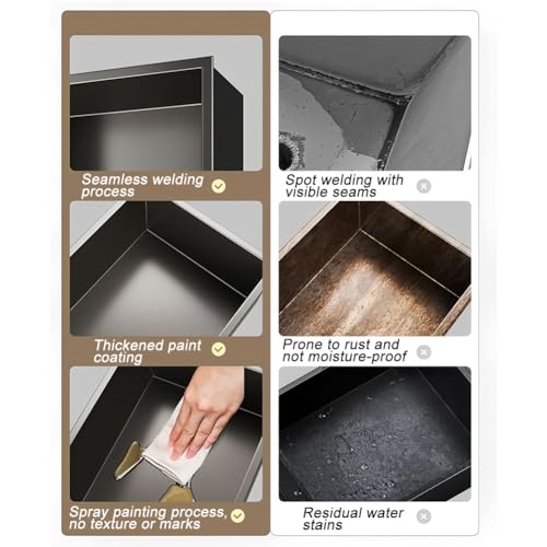 Niche de Douche encastrée en Acier Inoxydable avec lumière LED, étagère Murale imperméable pour Le Stockage de Salle de Bain, no tuile, Or, 920x320x125mm