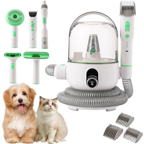 HomeEterna Pet Grooming Kit & Vacuum - Pet Grooming Kit, Vacuum Suction 99% Pet Hair, Professional Clippers, 5 Proven Grooming Tools, and for Dogs, Cats, and Other Animals.
