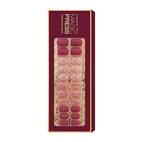 [DASHING DIVA–Nails with Big Stone]Premium Magic Press Super Slim Fit-Better Than Rose+Twinkle Corsage241/42GMC(2Different Designs 30strips+30strips in 12sizes)
