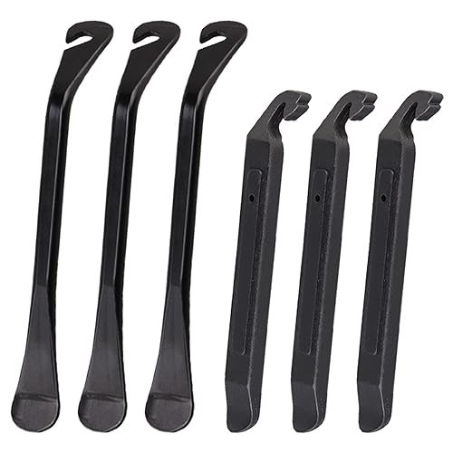 KASESSS 6 Pcs Tyre Levers for Bicycles 3 Premium Carbon Steel Bike Tyre Levers, 3 Nylon Plastic Bicycle Tyre Levers