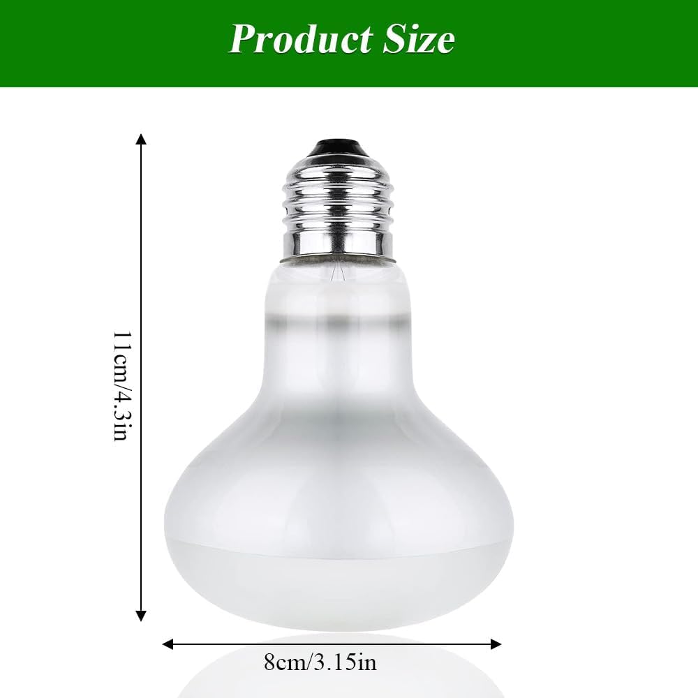 Lotvic 2 Pack 75W Reptile Heat Lamp, E27 Heat Lamp Bulb for Reptiles Daylight Basking Spot Lamp, Tortoise Heat Lamp Bulb - Image 2