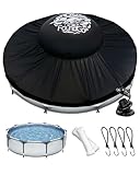 FoundGo 2-in-1 Poolkissen und Winter-Poolabdeckungen Kit für oberirdische Pools bis zu 3,6 m, Luftkissen + Abdeckung Combo, kältebeständiges dickes PVC, vollständiger Winterschließschutz