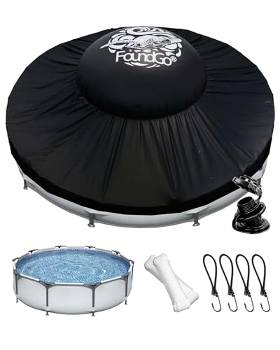 FoundGo 2-in-1 Poolkissen und Winter-Poolabdeckungen Kit für oberirdische Pools bis zu 3,6 m, Luftkissen + Abdeckung Combo, kältebeständiges Dickes PVC, vollständiger Winterschließschutz