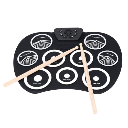 Roll Up Electric Drum Set Portable Lightweight 9 Pads Electronic Drum Kit for Practice with Bass Drum Snare Hi Hat and Cymbals Ideal for Beginners and Music Enthusiasts