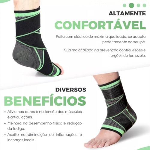 Tornozeleira Ortopédica de Compressão e Estabilização Elástica Ajustável Unisex