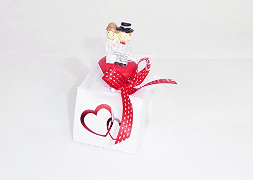 Torta Bomboniere Pz 24 Tappo Sposini con Portaconfetto Cuori
